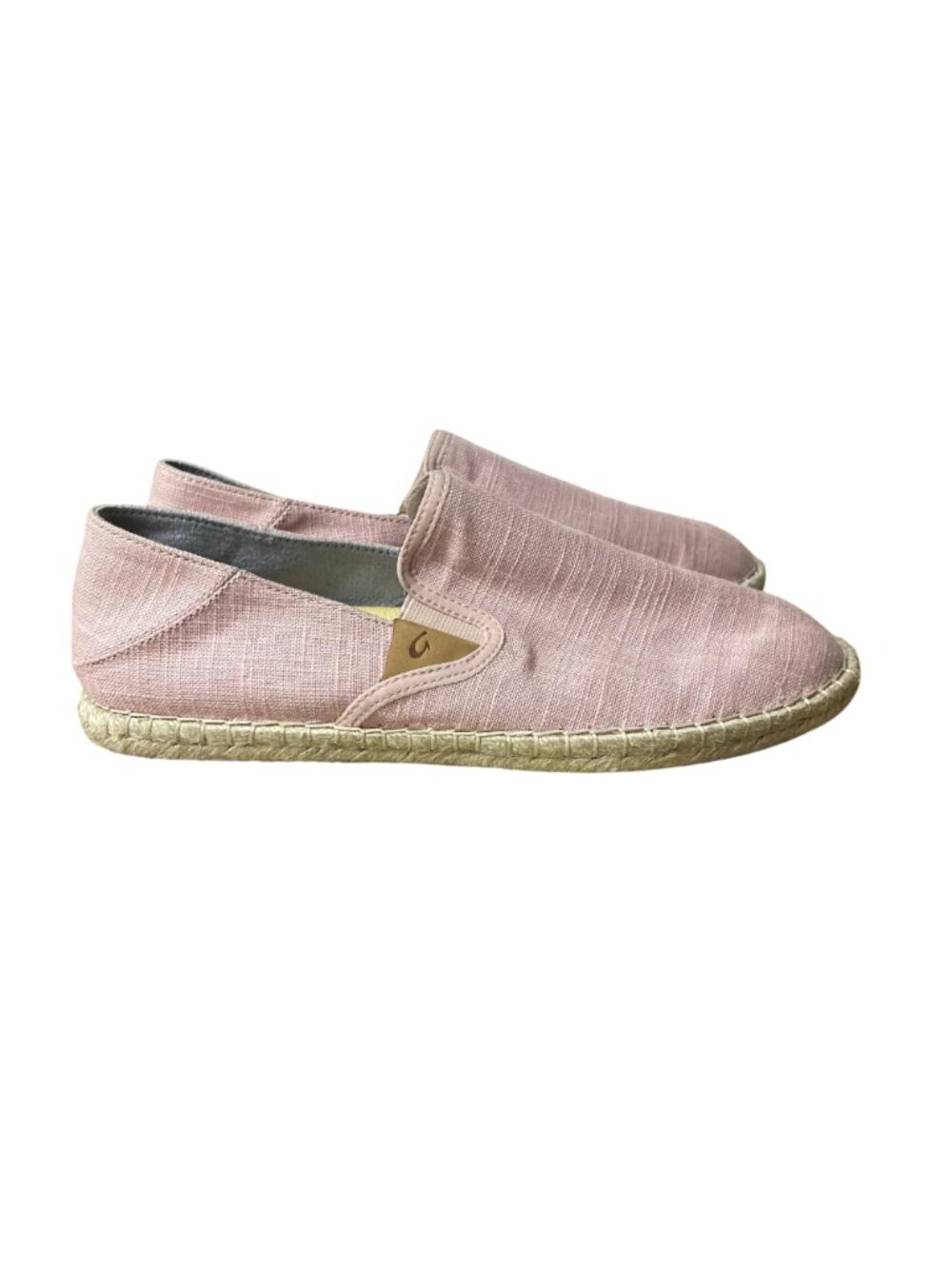 Olukai Kaula Pa'a Kapa Linen Espadrilles Pink Sz 10 Flats Slip On - Picture 3 of 10